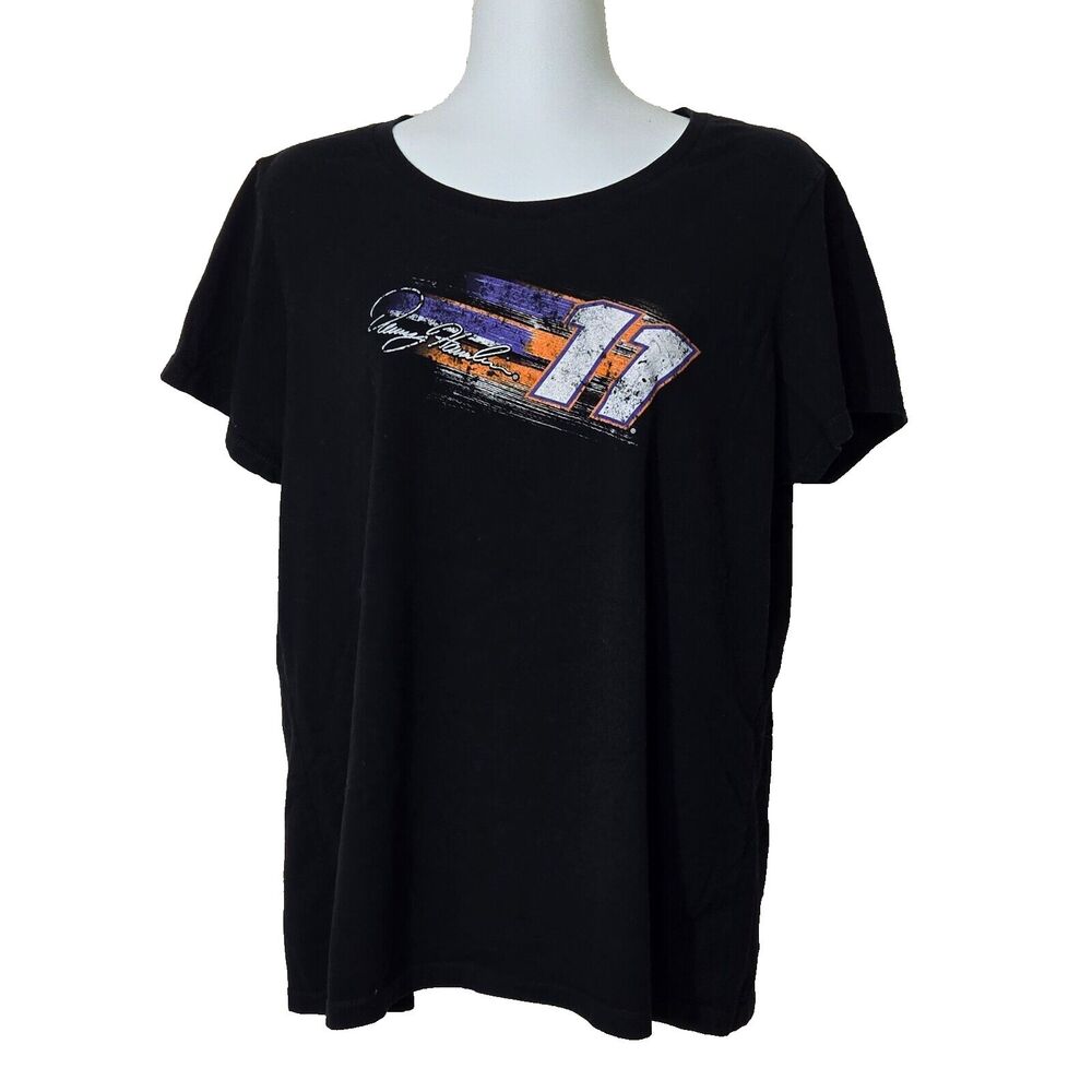 Denny Hamlin #11 NASCAR Shirt Womens 2XL Black Joe Gibbs Racing 2 Sided